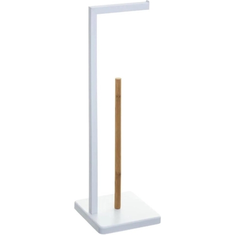 5Five - Staande Toiletrolhouder - Met Reservoir - Wit - 64,5 cm