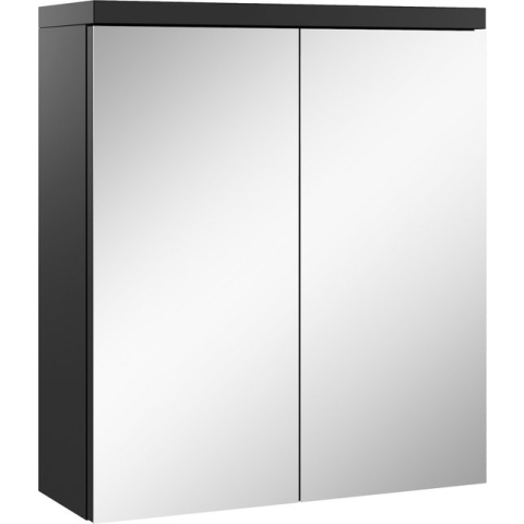 Badplaats Badkamerkast Toledo 60 cm x 20 cm x 60 cm - Zwart - Spiegelkast Badkamer