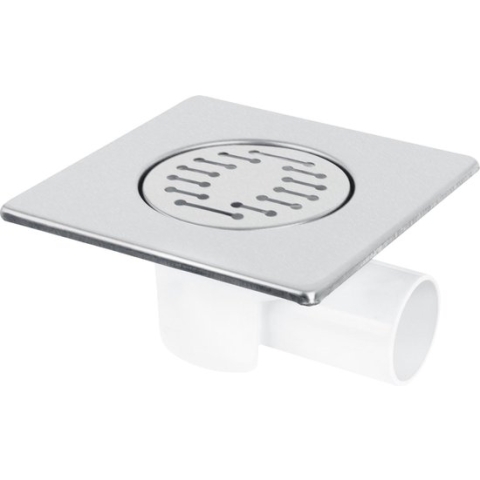 Differnz Basic Doucheput - Doucheafvoer met Zijuitlaat - Chroom Mat - 15 x 15 cm