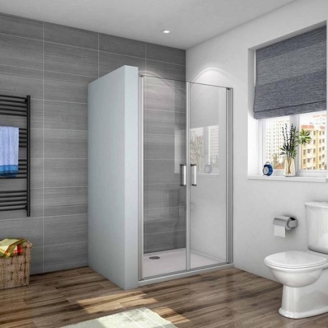 Douche Pendeldeur, 5 mm Helder Veiligheidsglas, Mat Grijs, 1200X185cm