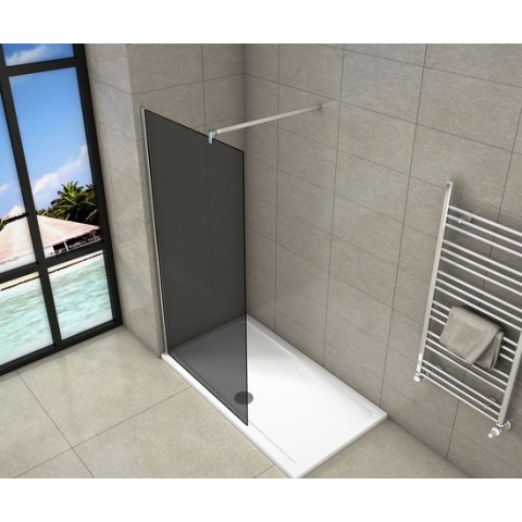 Serie Black Dahlia - Inloopdouche/ Douchewand - 90x200 - Chroom - 8mm Rookglas