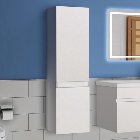 Hoge kast 110 cm hangkast badkamerkast badkamerkast wit mat