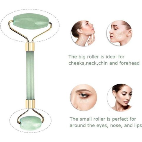 Love Earth Jade Roller Gezichtsmassage Roller - Groen - 100% Natuurlijke Jade steen