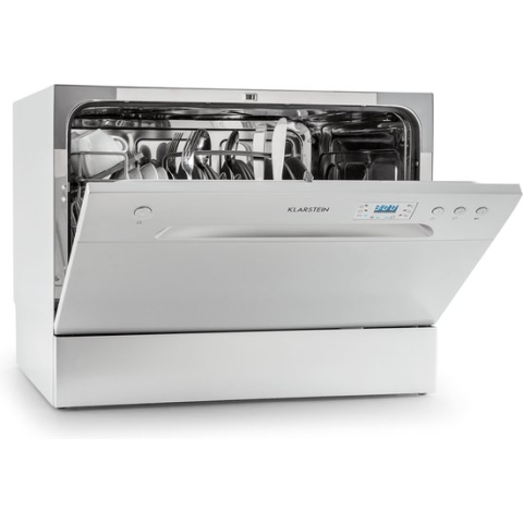 Klarstein Amazonia 6 - Mini vaatwasser - Vrijstaand - Afwasmachine - 6 programma's - 55 x 43,5 x 49,5 cm - Zilver