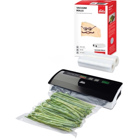 Solis Vac Pro 569 - Vacumeermachine + 2 Vacuümrollen (20 x 600 cm) - Zwart/Grijs