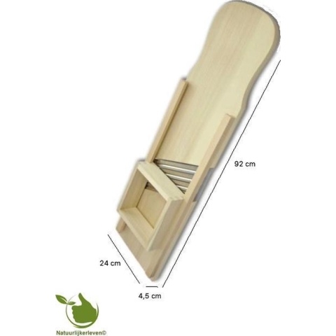 Houten Mandoline of Koolsnijder 4 messen 92 x 24 cm (rond)
