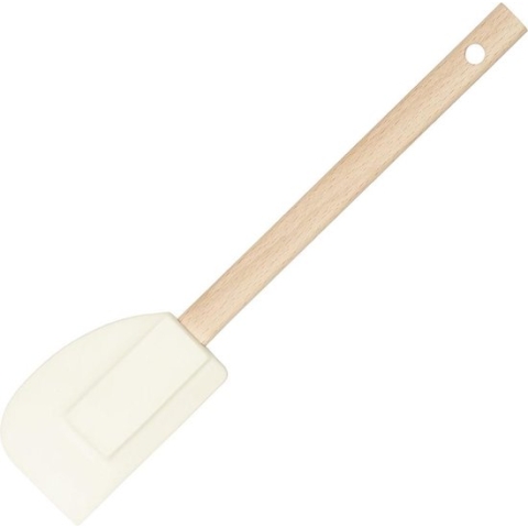 Kitchen Tools Ronde Siliconen Spatel - Beukenhout - 28cm