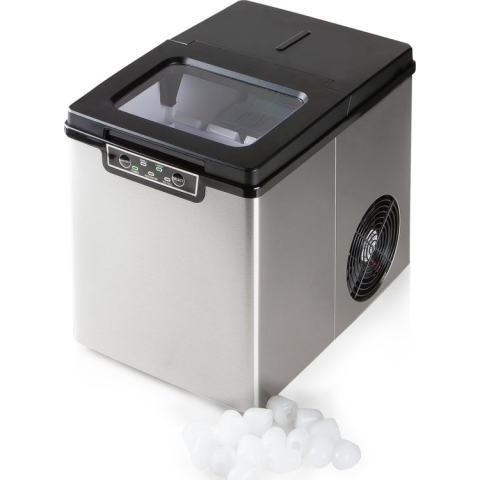 PRIMO PR403IB IJsblokjesmachine - IJsblokmaker met IJsschep - Kleine & Grote IJsblokjes - 1,8L - 12kg/24u - RVS