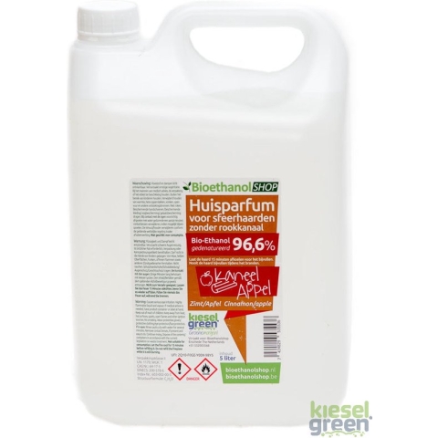 Bio- ethanol met Appel- en Kaneelgeur-PREMIUM -bioethanol 96,6% biobrandstof