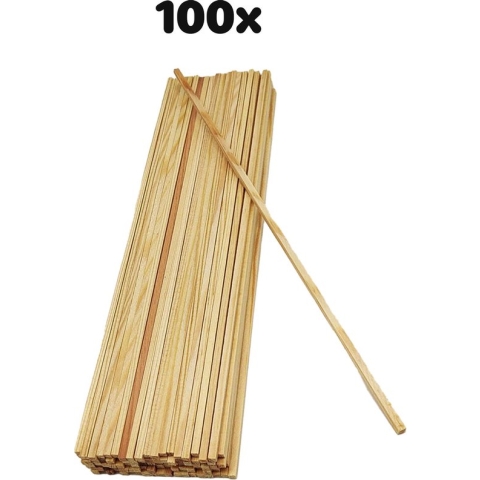 Suikerspin stokjes ± 100 stuks - vierkante stokjes - 28 CM