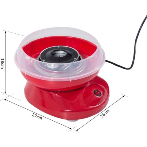 HOMCOM Suikerspinmachine suikerspin machine suikerspinapparaat 3 kleuren UC-8DGE-A6QM