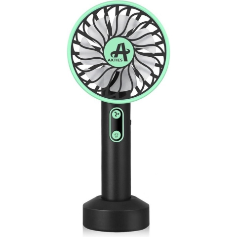 AXTIES 2-in-1 Draagbare Mini Ventilator met LED Lamp - USB Oplaadbaar - 3 Snelheden - Tafelventilator - Mobiele Tafel Fan - Aircooler - Air Cooler