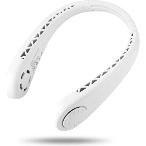 Draagbare nek ventilator - USB - Werkt tot wel 6 uur met volle batterij lading - Wit