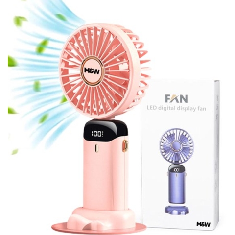 M&W Draagbare Hand Ventilator - 5 standen USB Ventilatoren oplaadbaar Roze