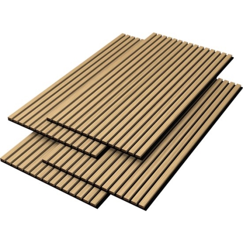 Akoestisch Wandpaneel Vang set van 4 mdf 2,88 m² eiken donker