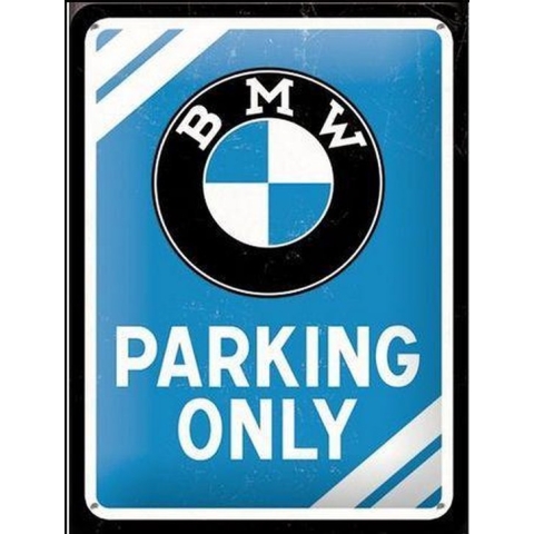 Metalen wandbord met reliëf - BMW Parking Only - 20 x 15 cm
