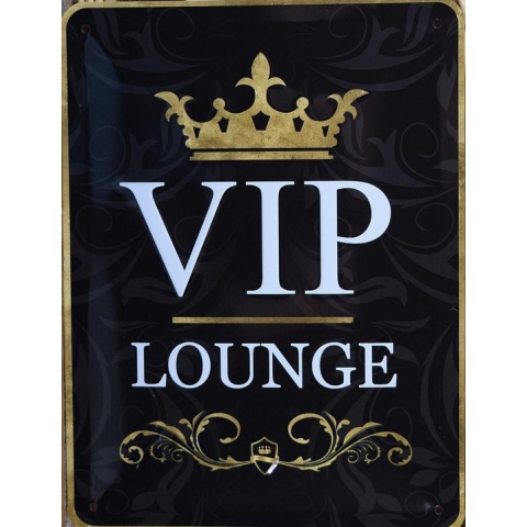 VIP Lounge - Metalen wandbord in reliëf - 20 x 15 cm