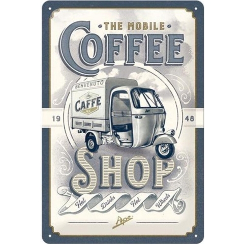 The Mobile Coffee Shop - Metalen Wandplaat