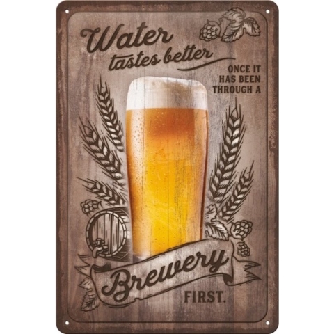 Metalen Wandbord 20 x 30 Water Tastes Better ... - Special Edition Beer