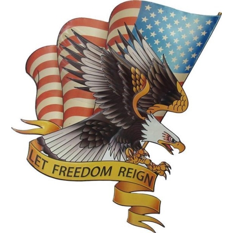 Signs-USA Eagle Freedom - Retro Wandbord - Metaal - 42x55 cm