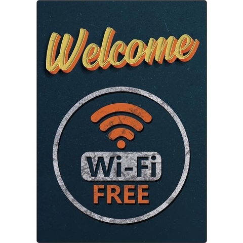 Spreukenbordje: Welcome, gratis Wi-Fi!| Houten Tekstbord