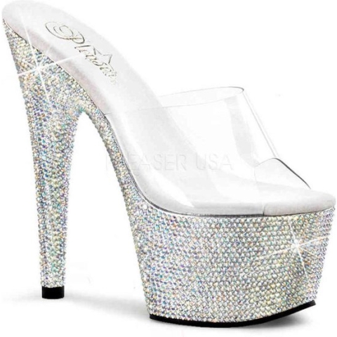 EU 35 = US 5 | BEJEWELED-701DM | 7 Heel, 2 3/4 PF Slide