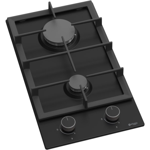 Wiggo WH-G332RD(B) - Inbouw gaskookplaat met Wok - 30cm - Zwart