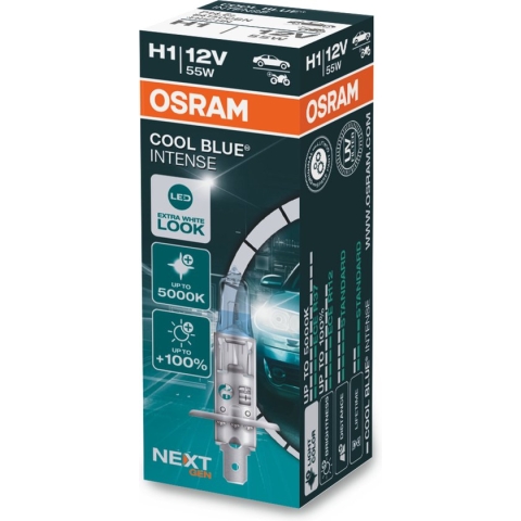 2x H1 LED 5000K lookalike lampen Osram Cool Blue Intense (NEXT GEN) heldere extra witte licht tot 5000 Kelvin en Tot 100% meer helderheid lichtsterkte LED / Xenon Look Koplampen Auto lampen set Dimlicht / Grootlicht
