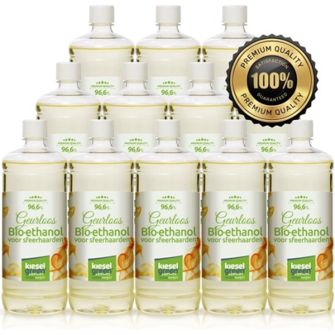 KieselGreen bio-ethanol Bio ethanol 96,6% biobrandstof - 12x1 liter