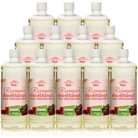 Kieselgreen 12 Liter bioethanol Rozengeur 96,6% huisparfum bio ethanol