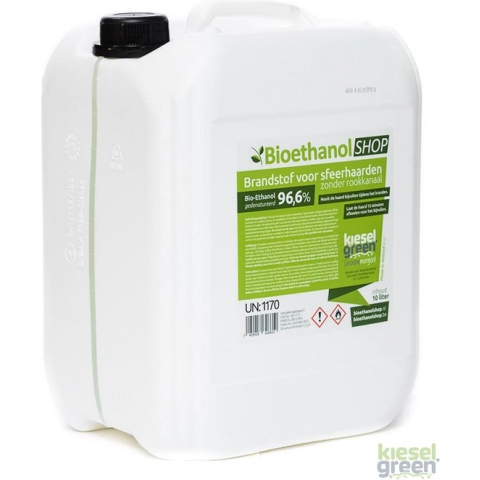 Bioethanolshop 10 Liter Bioethanol 96.6% bio ethanol biobrandstof in Jerrycan