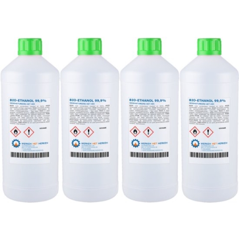 Bio-Ethanol 99% - Doos, 4 x 1 liter - Bio brandstof