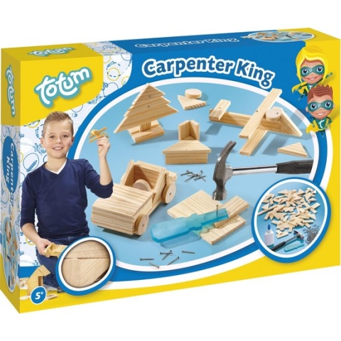 Totum Carpenter King Timmerset met hout - educatief speelgoed bouwset