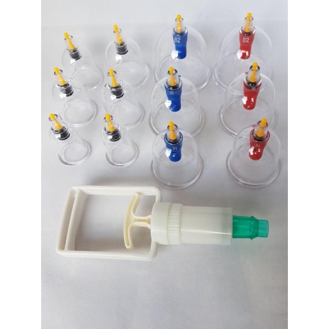 Professionele stevige Cuppingset 13 delig voor cupping massage + NL handleiding + 6 magneten