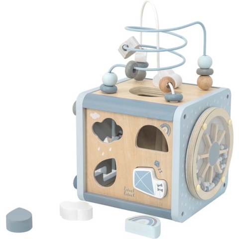 Label Label - 5-in-1 Houten Activiteitenkubus - Activiteiten speelgoed - Blauw