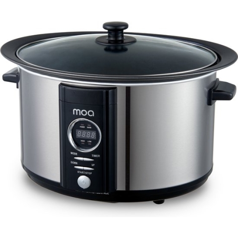 MOA Digitale Slowcooker 6,5 liter - RVS - BPA vrij - SC65D