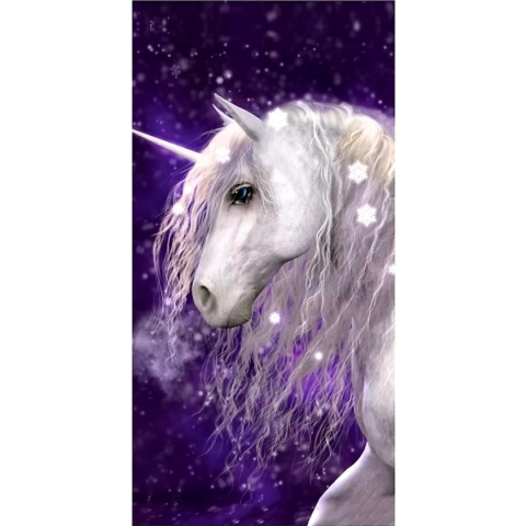 Unicorn - Strandlaken - 70x140 cm - Katoen - Paars