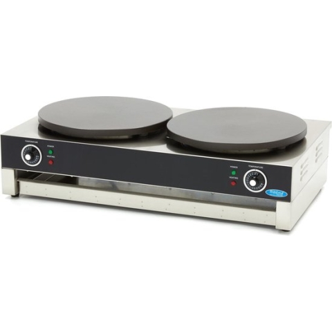 Crepebakplaat - Dubbele Crepes - 2 x 40 cm - incl. Beslagverdeler