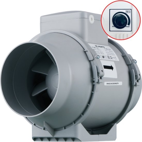 Vents buisventilator TT PRO Ø100 mm - 245 m³/h - Incl. volume regelaar - Met stekker