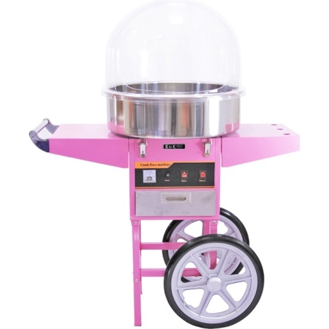 KuKoo Suikerspinmachine met kar/onderstel en beschermkap - Professioneel