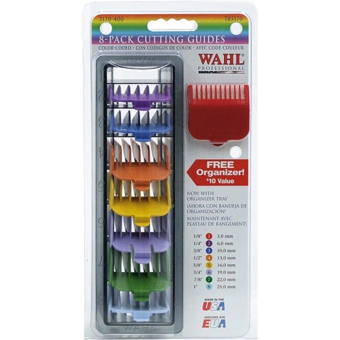 Wahl - Opzetkam - Type 1 - Set Plastic Gekleurd - Nr. 1 t/m 8