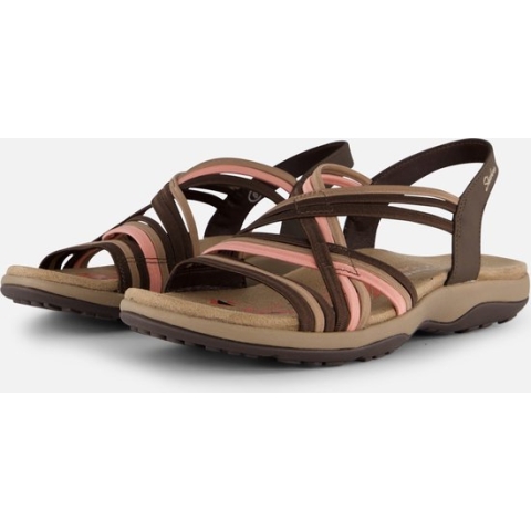 Skechers Reggae Slim - Simply Stretch Sandalen Plat - donkerbruin - Maat 42