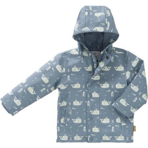 Fresk regenjas walvis blauw - 8 jaar