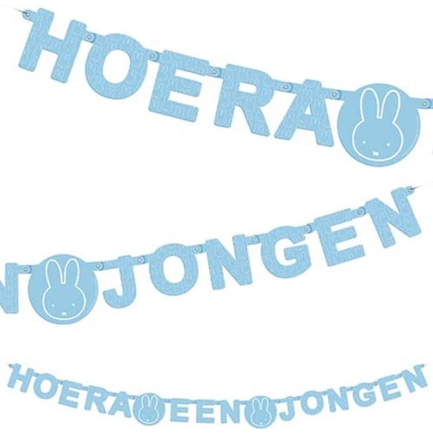 Letterslinger Nijntje blauw hoera een jongen