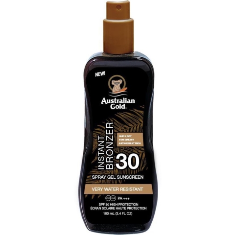 Australian Gold SPF 30 Spray Gel met Bronzer - 100 ml - REISFORMAAT