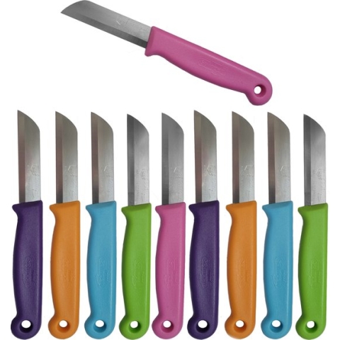 Solingen Schilmesje - RVS Glad - 16 cm met "Blade Cover" - Mix Kleur - 10 Stuks