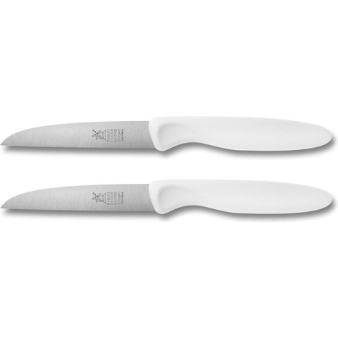 (2 stuks) Robert Herder Molenmes - Schilmesje - Aardappelmes - RVS - Wit handvat
