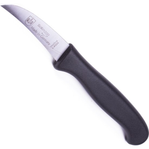 RÖR Solingen Schilmesje Krom / Gebogen - Kunststof Handvat - RVS Lemmet - Zwart