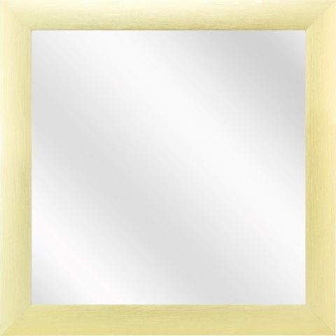 Spiegel met Brede Aluminium Lijst - Goud Geschuurd - 20x20 cm