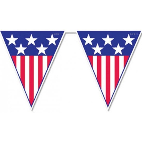 Vlaggenlijn - Amerika/USA - 4 meter - feest decoratie